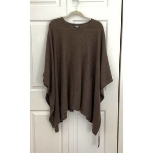 Beryll Malibu Cashmere Poncho Throw Shawl Brown New